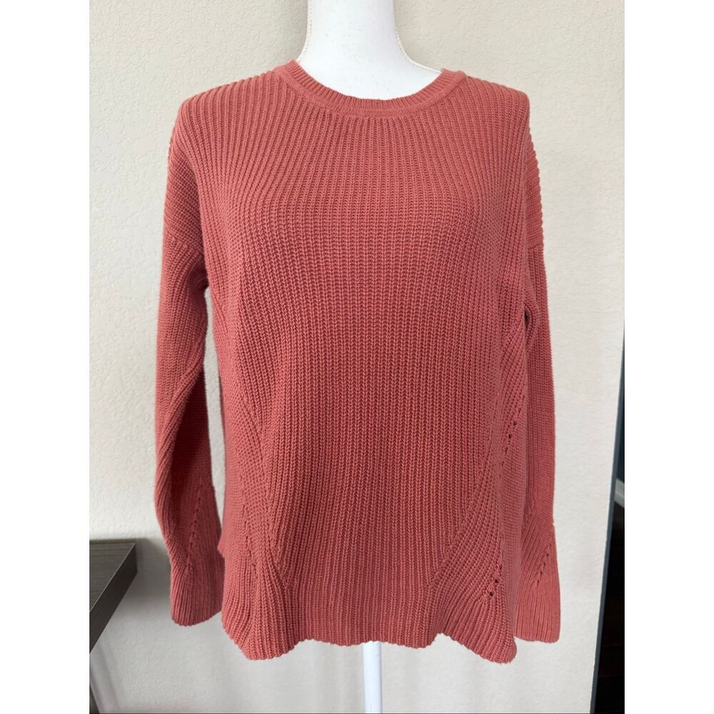Lucky Brand Back Tie Rust Orange Sweater Small
